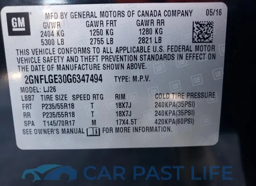 2GNFLGE30G6347494# 13