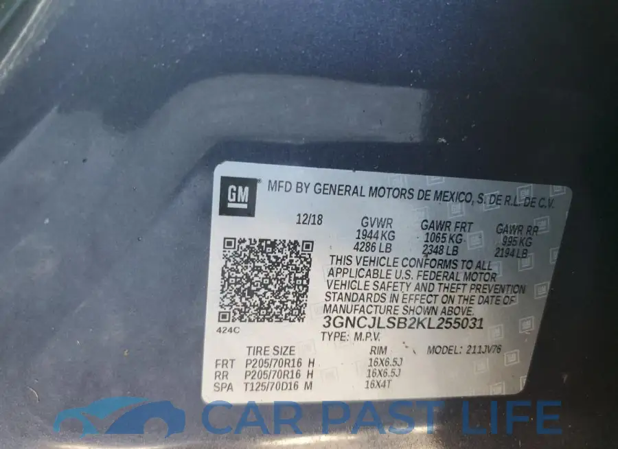3GNCJLSB2KL255031# 13