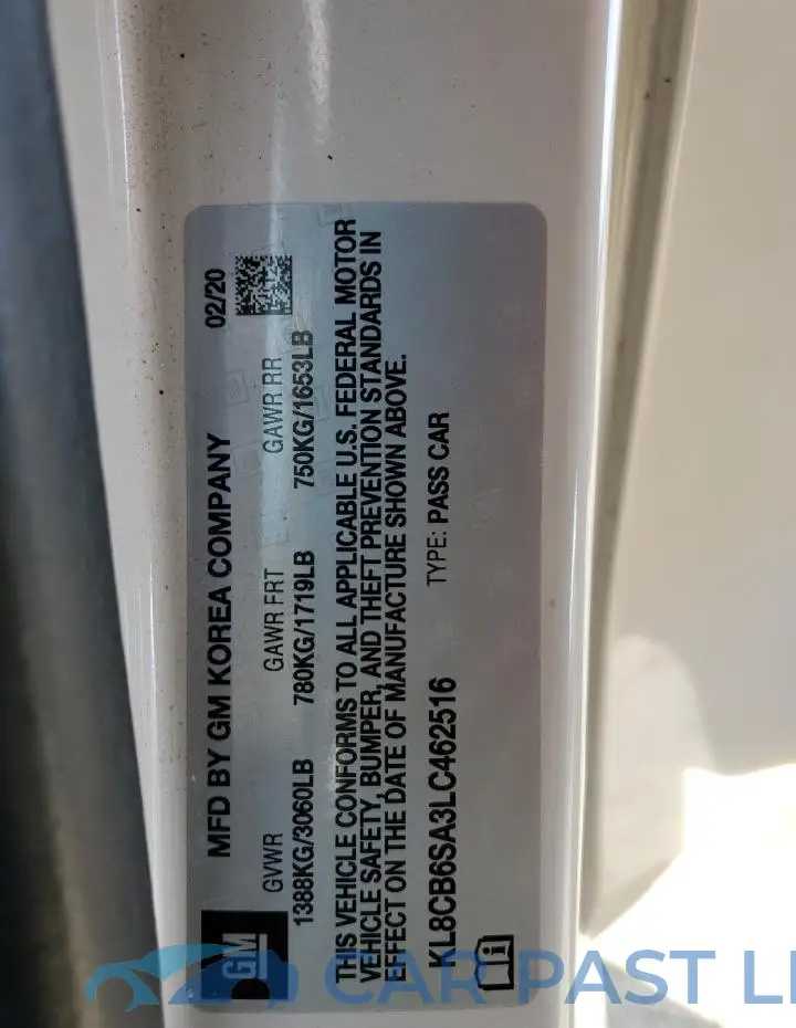 KL8CB6SA3LC462516# 12