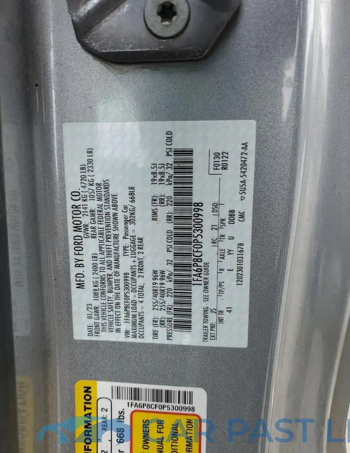 1FA6P8CF0P5300998# 12