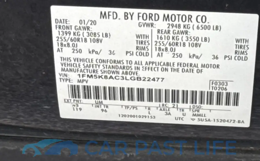 1FM5K8AC3LGB22477# 10