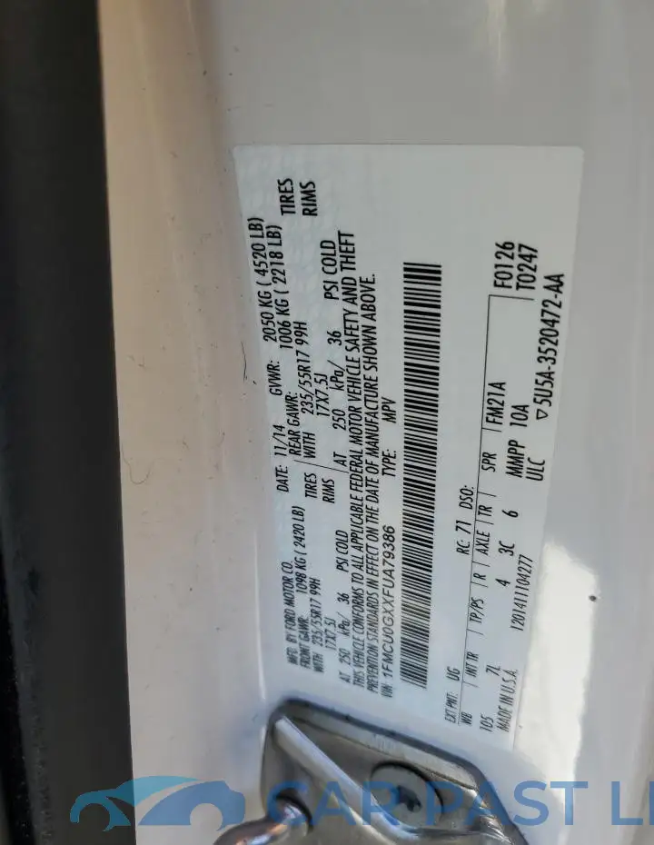 1FMCU0GXXFUA79386# 13