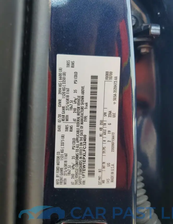 1FTEW1EPXLFC32400# 12