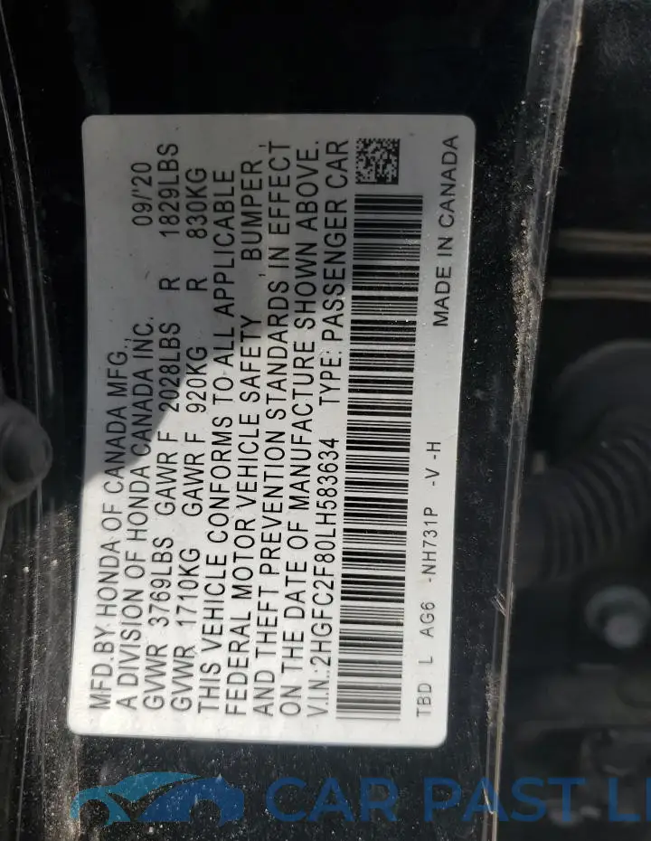 2HGFC2F80LH583634# 12