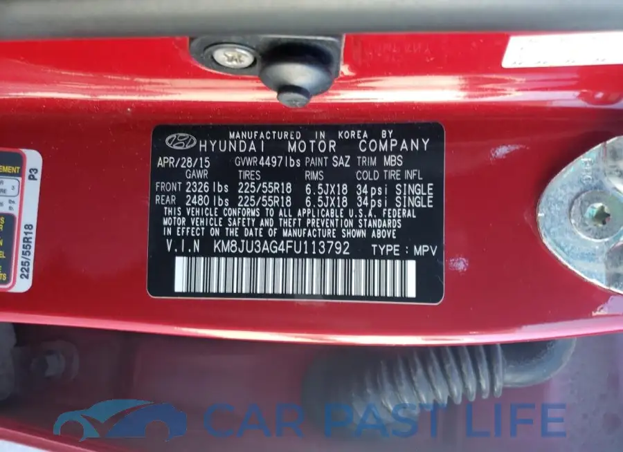 KM8JU3AG4FU113792# 13