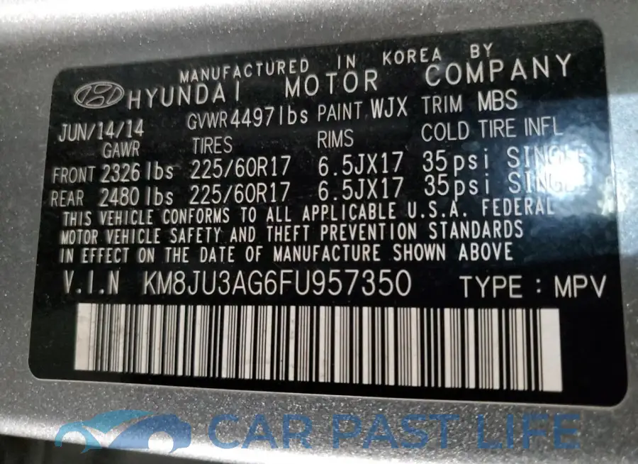 KM8JU3AG6FU957350# 14