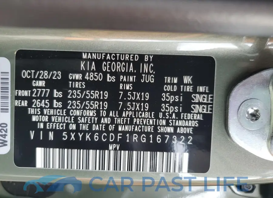 5XYK6CDF1RG167322# 13