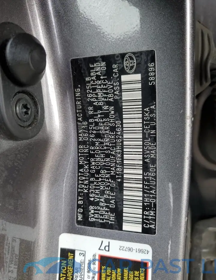 4T1BF1FK9HU624630# 13