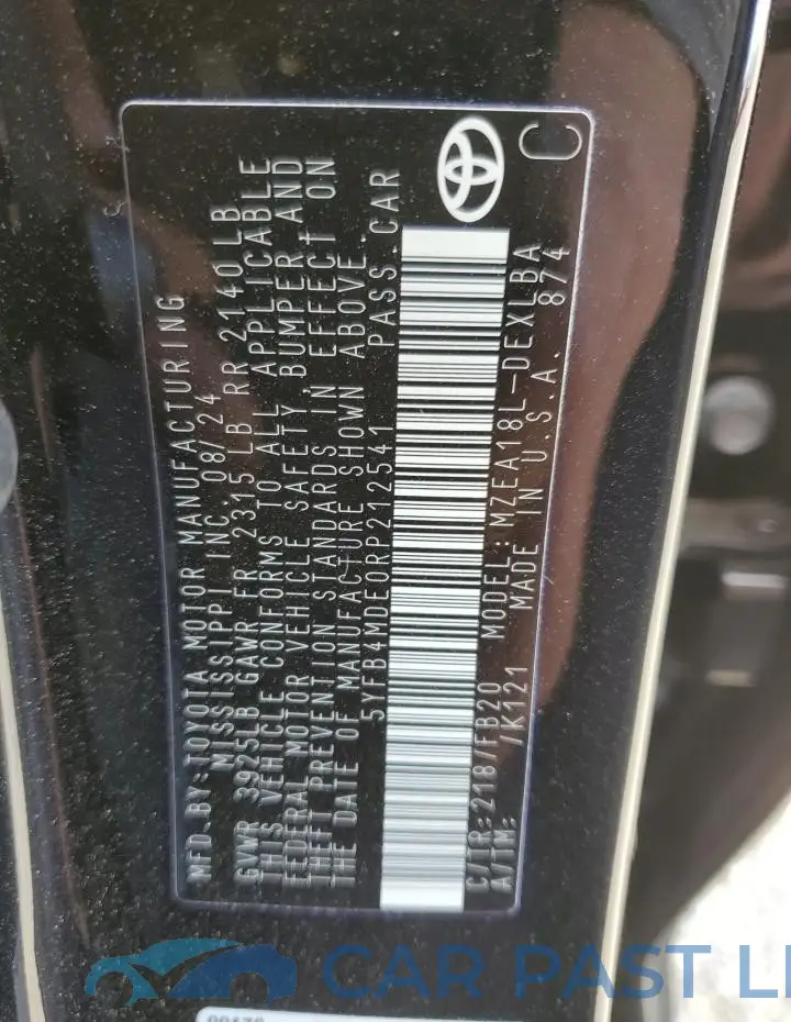 5YFB4MDE0RP212541# 13