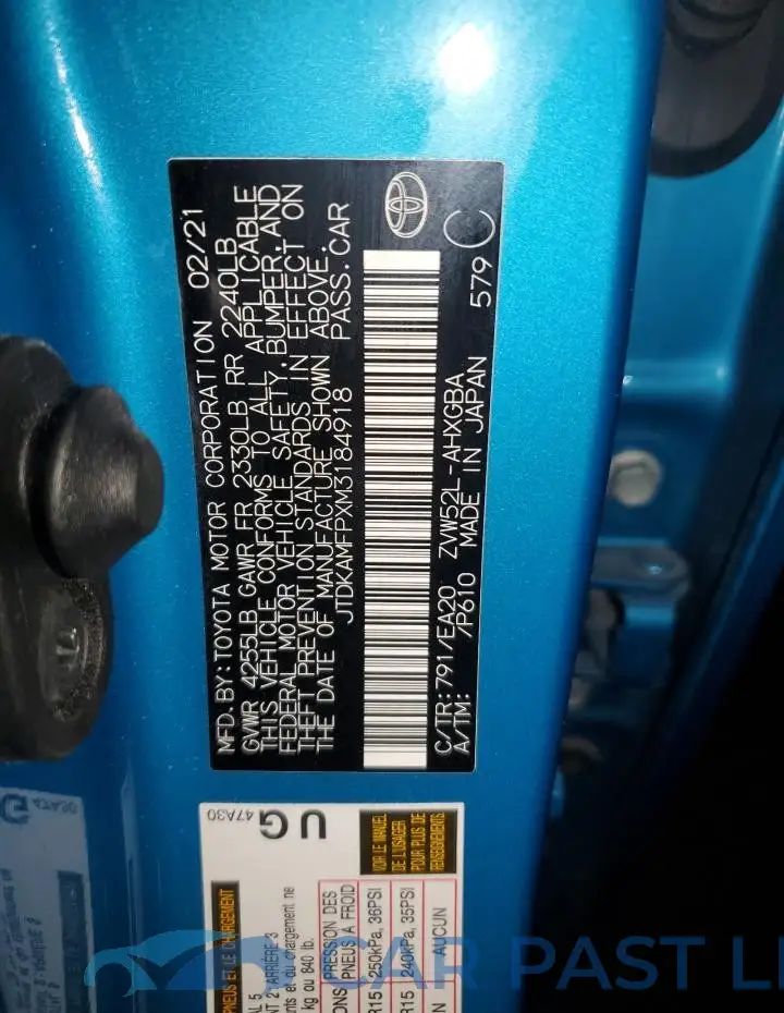 JTDKAMFPXM3184918# 13