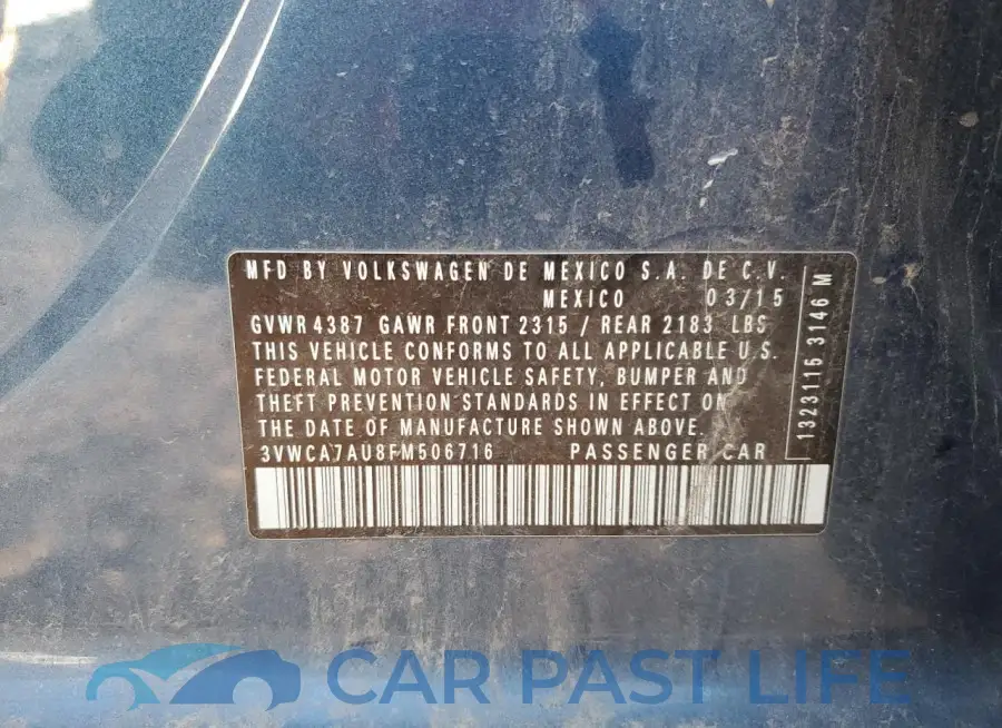 3VWCA7AU8FM506716# 12