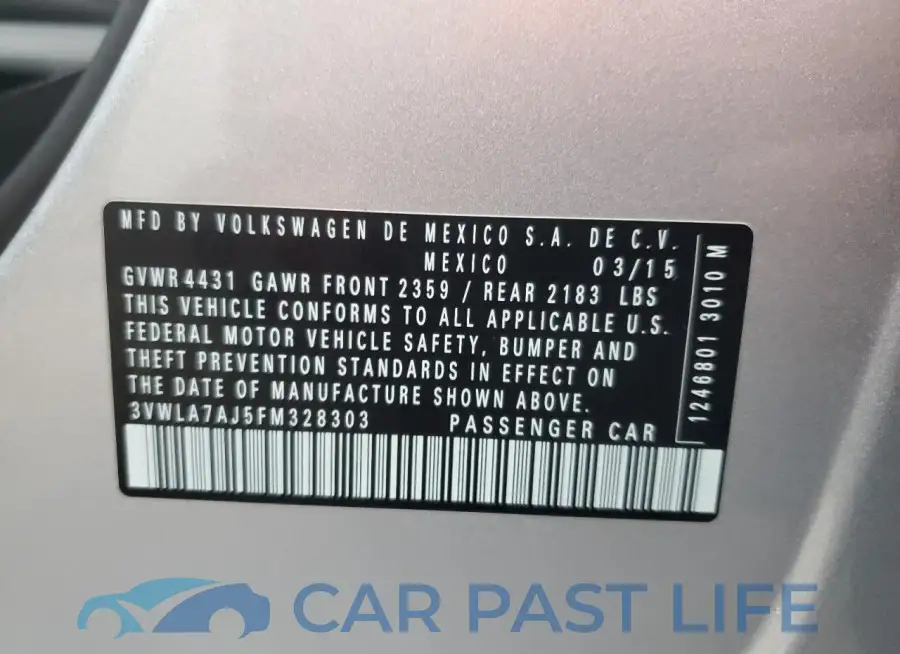 3VWLA7AJ5FM328303# 12