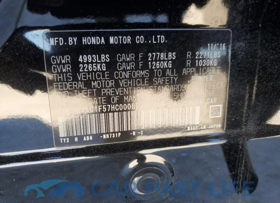 JH4KC1F57HC000692# 12