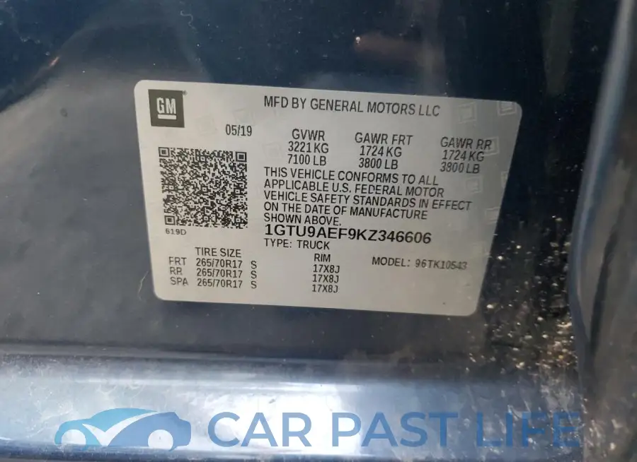 1GTU9AEF9KZ346606# 12
