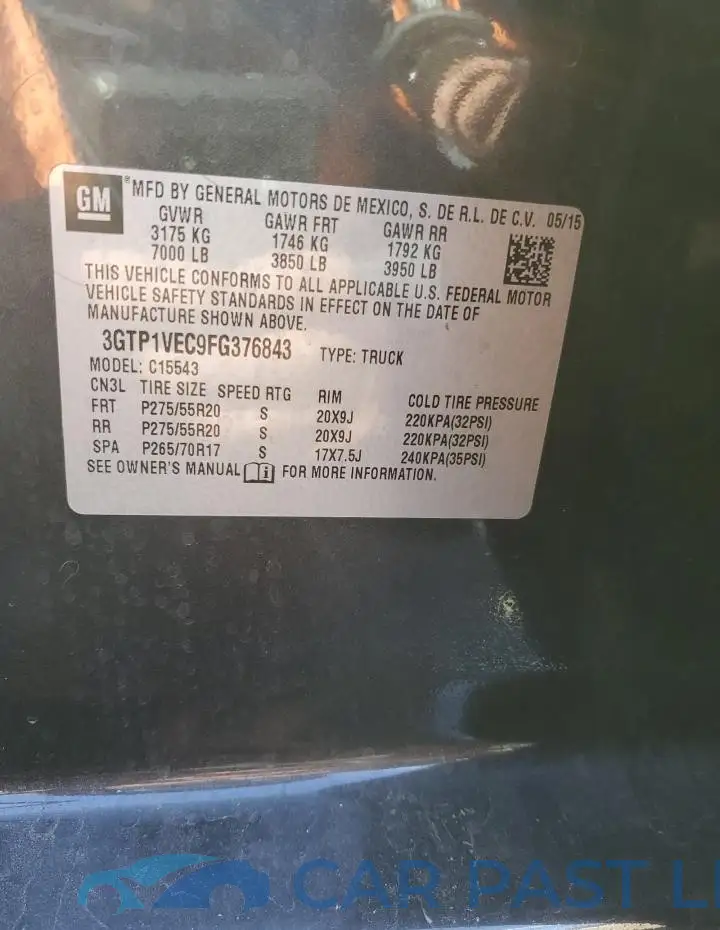 3GTP1VEC9FG376843# 13