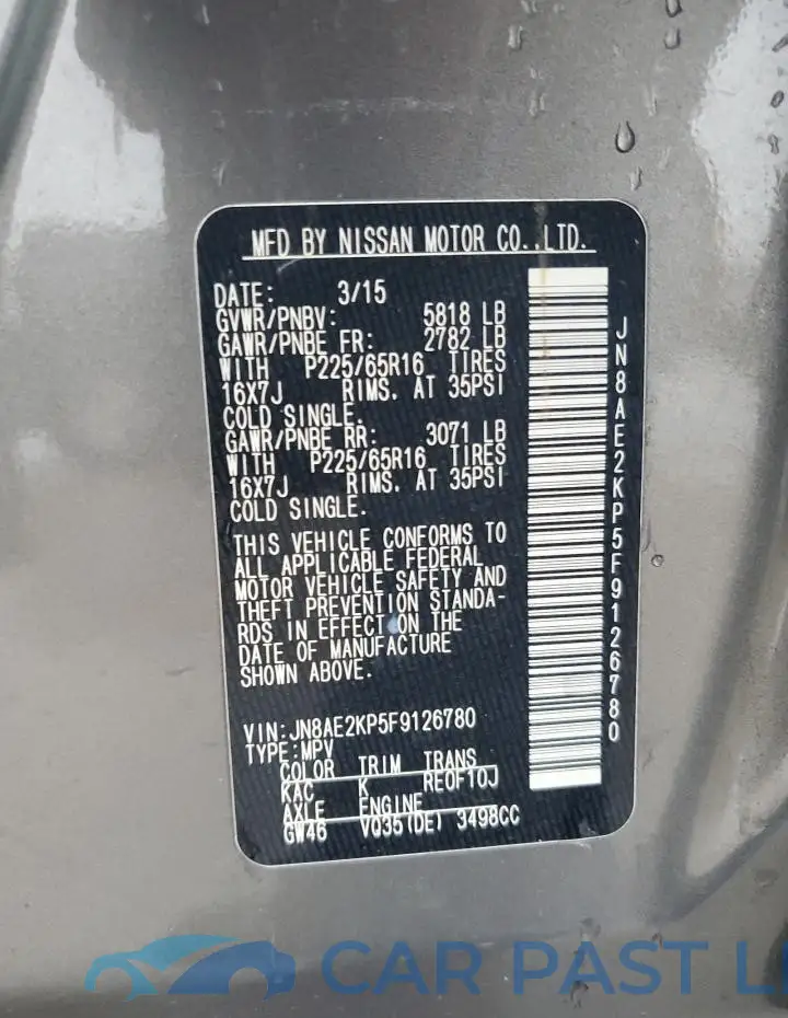 JN8AE2KP5F9126780# 12