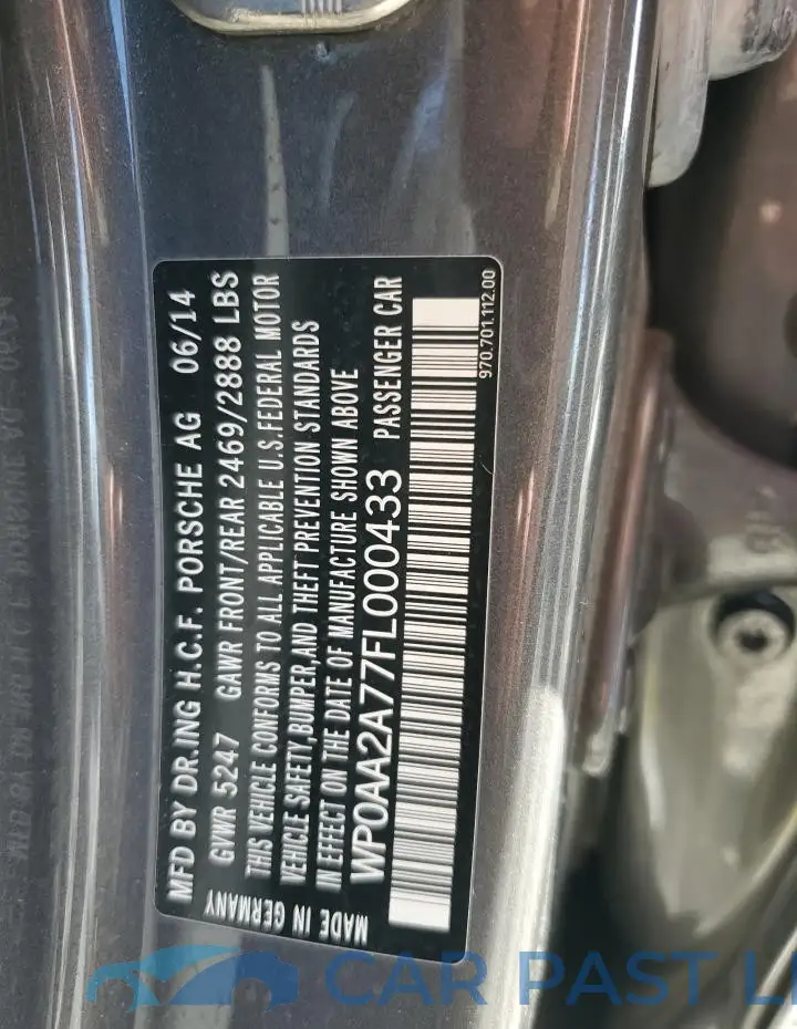 WP0AA2A77FL000433# 12
