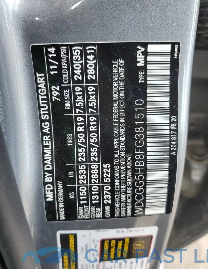WDCGG5HB8FG381510# 13
