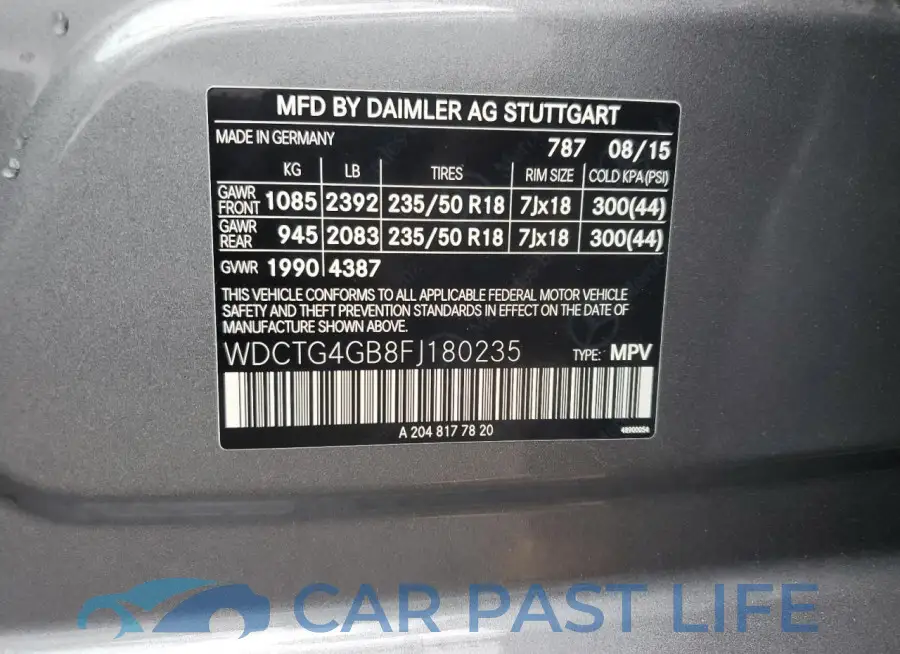 WDCTG4GB8FJ180235# 12