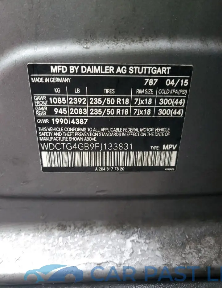 WDCTG4GB9FJ133831# 12