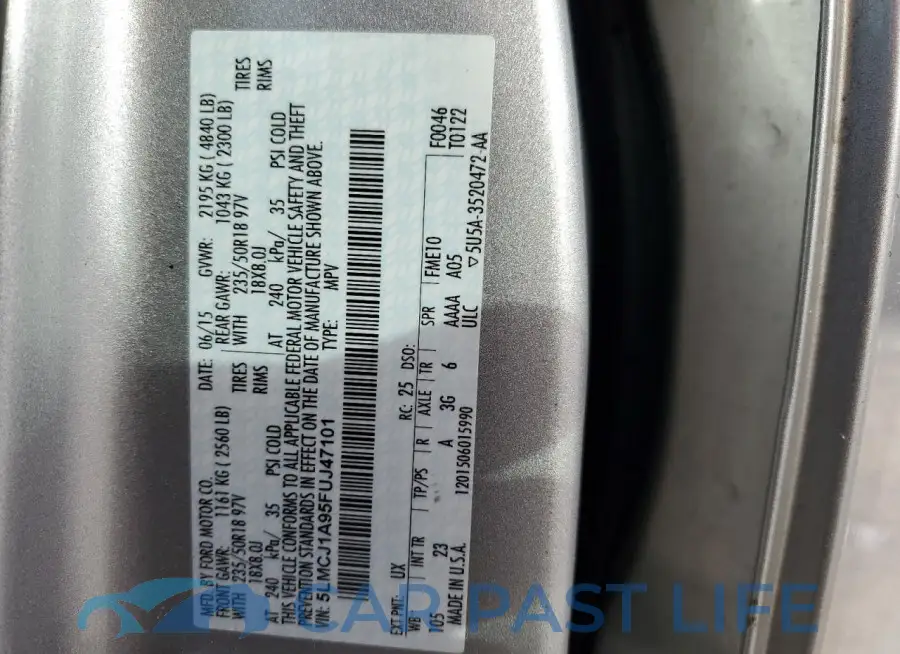 5LMCJ1A95FUJ47101# 14