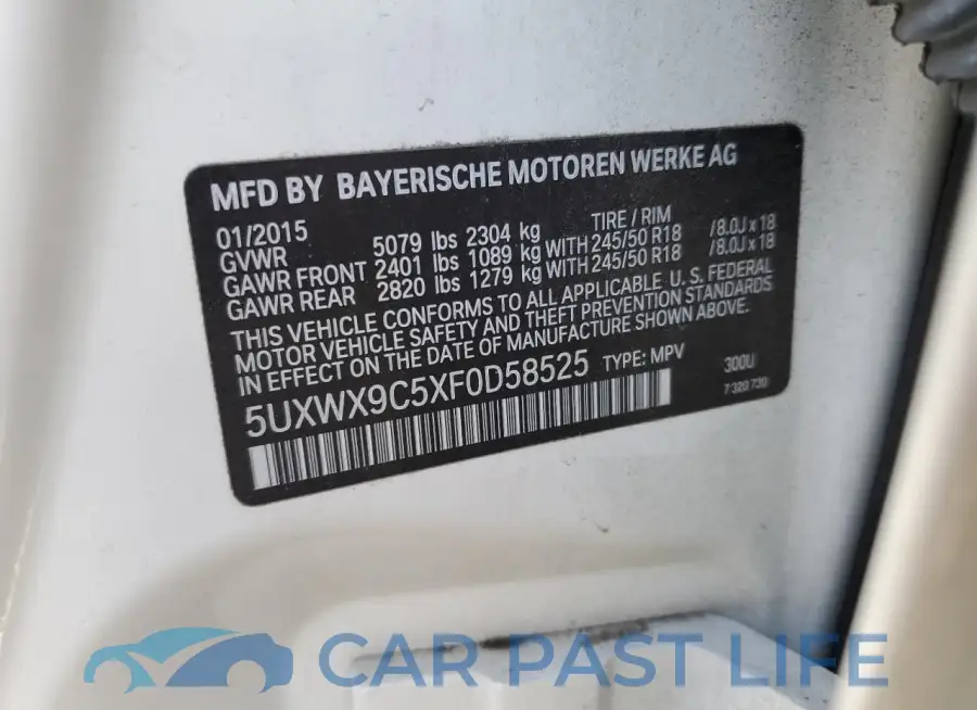 5UXWX9C5XF0D58525# 13