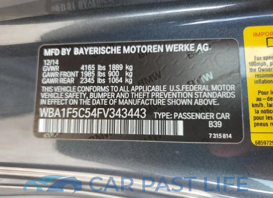 WBA1F5C54FV343443# 13