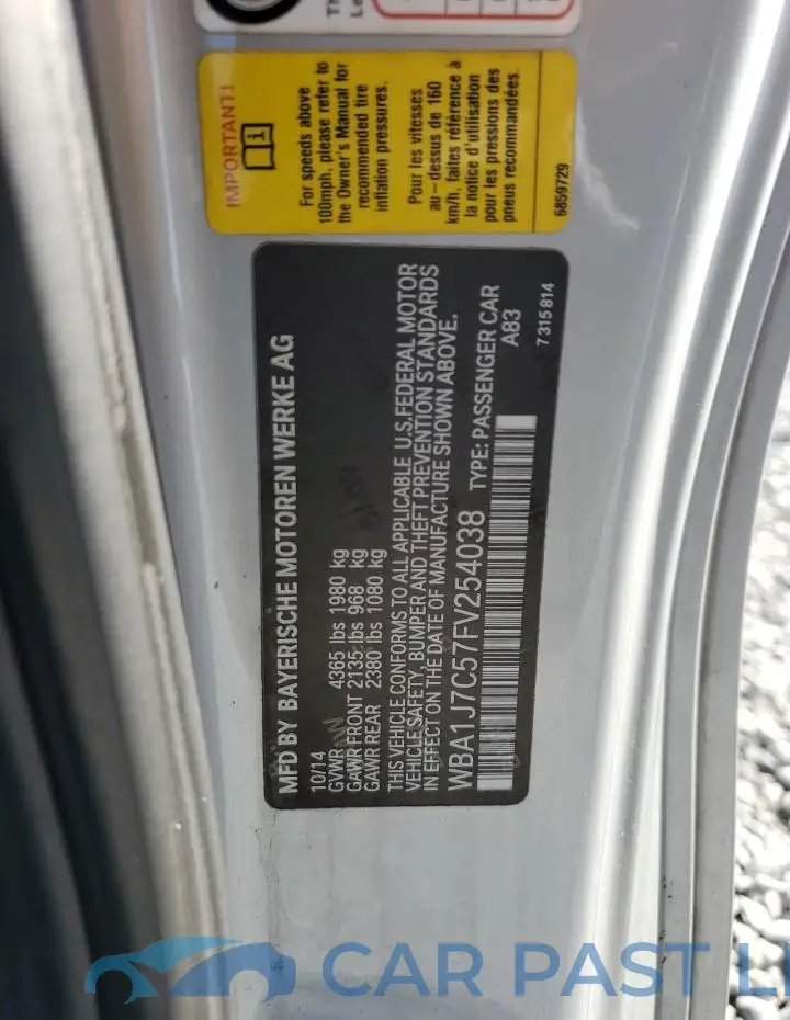 WBA1J7C57FV254038# 12