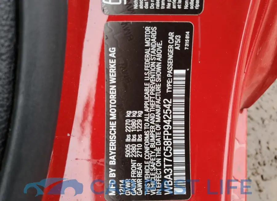 WBA3T7C58FP942542# 12