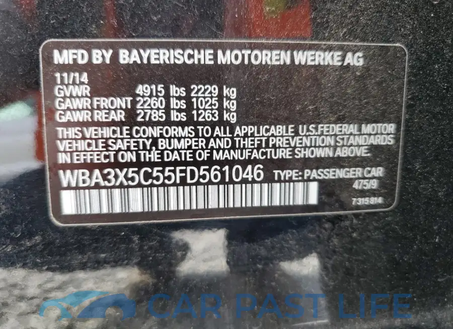 WBA3X5C55FD561046# 12