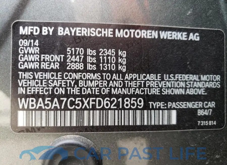 WBA5A7C5XFD621859# 12