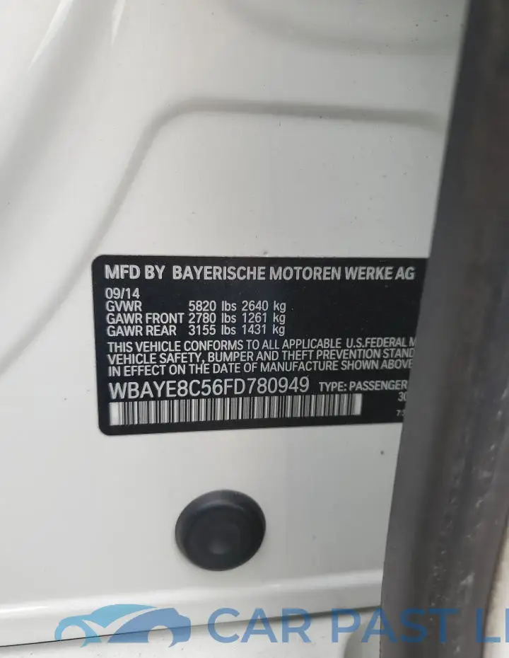 WBAYE8C56FD780949# 12