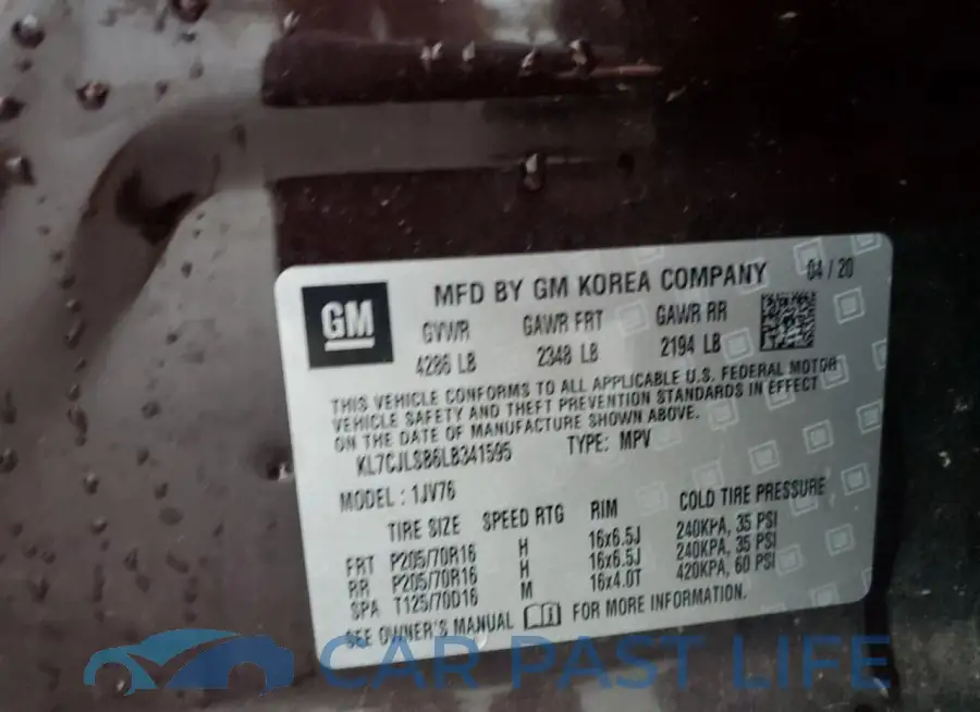 KL7CJLSB6LB341595# 12