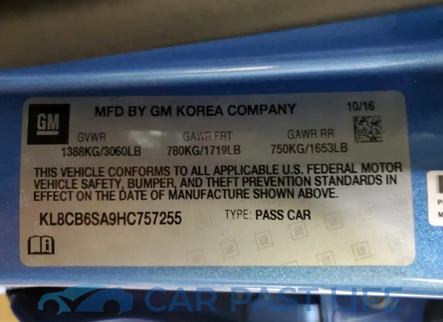 KL8CB6SA9HC757255# 12