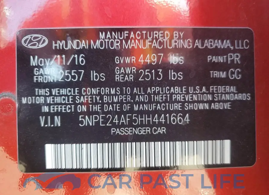 5NPE24AF5HH441664# 12