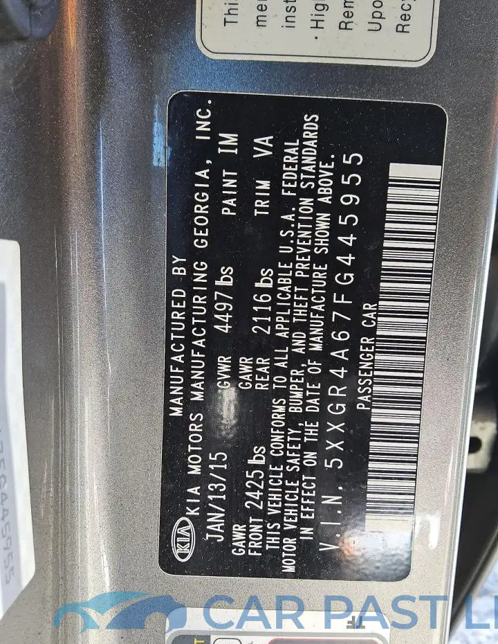 5XXGR4A67FG445955# 12