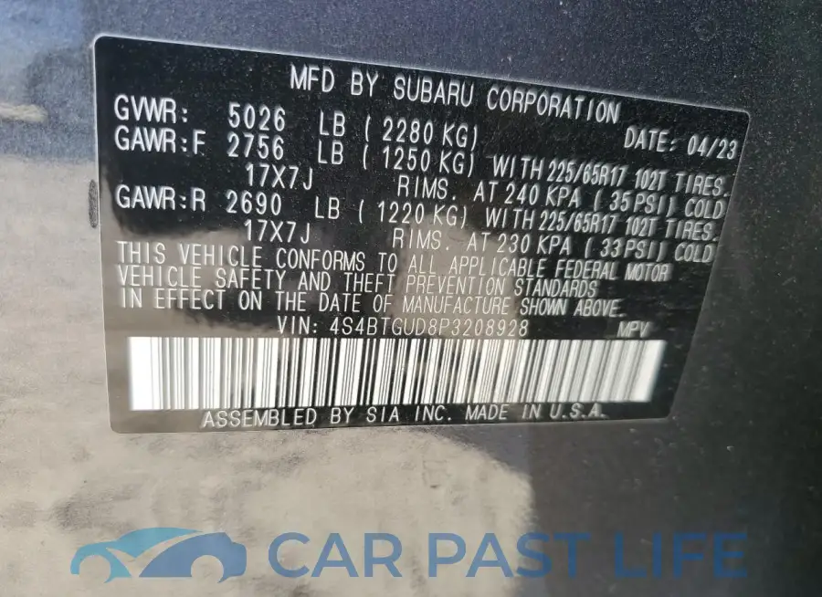 4S4BTGUD8P3208928# 13
