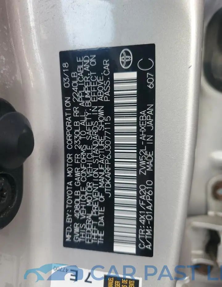 JTDKARFP6J3077115# 12