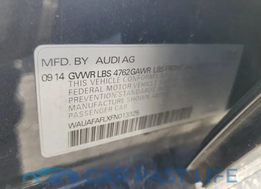 WAUAFAFLXFN013325# 12