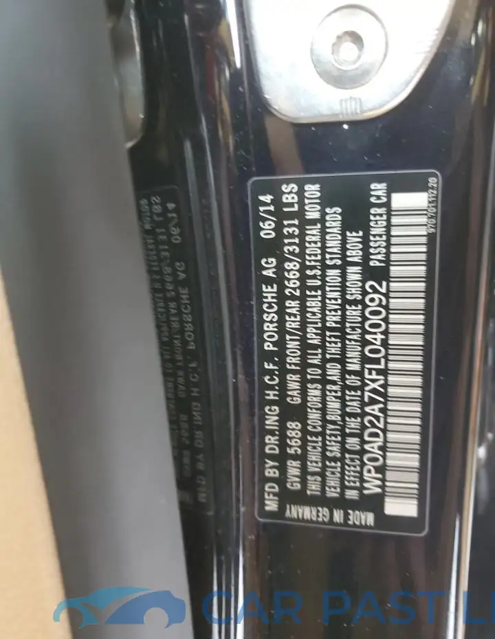 WP0AD2A7XFL040092# 12