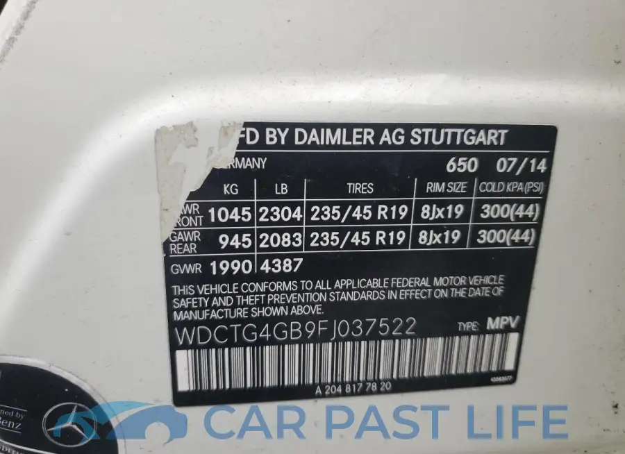 WDCTG4GB9FJ037522# 13