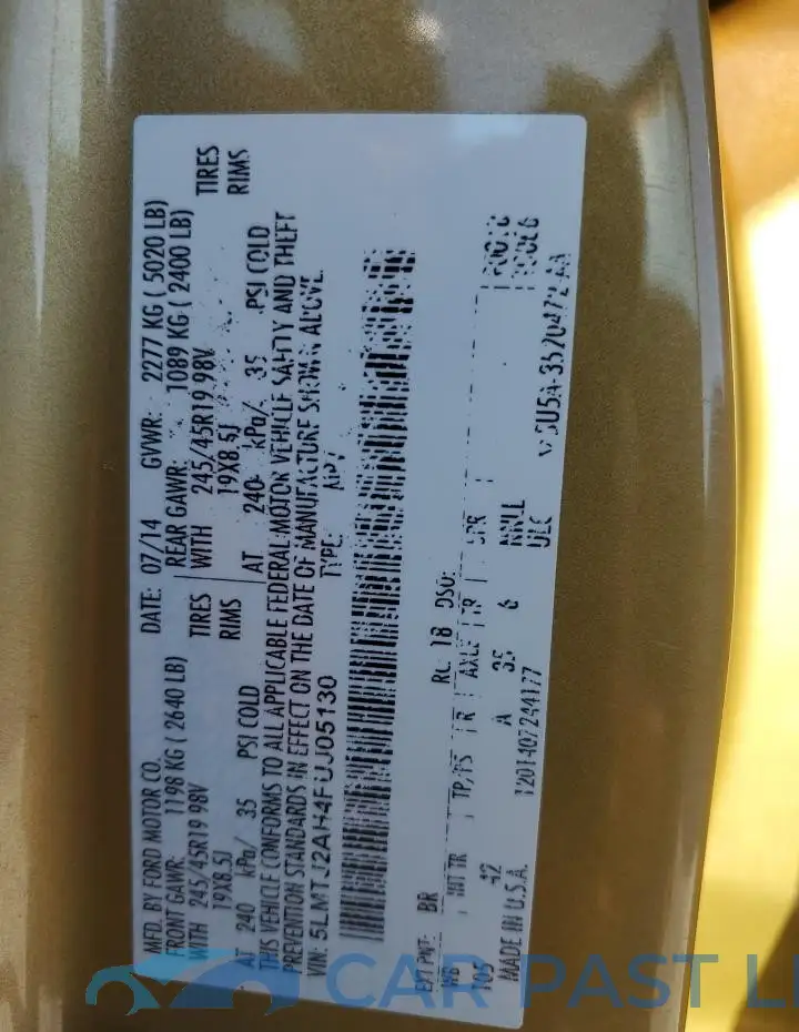 5LMTJ2AH4FUJ05130# 13