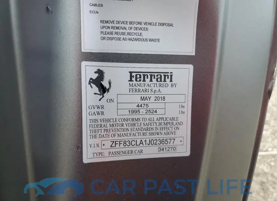 ZFF83CLA1J0236577# 12
