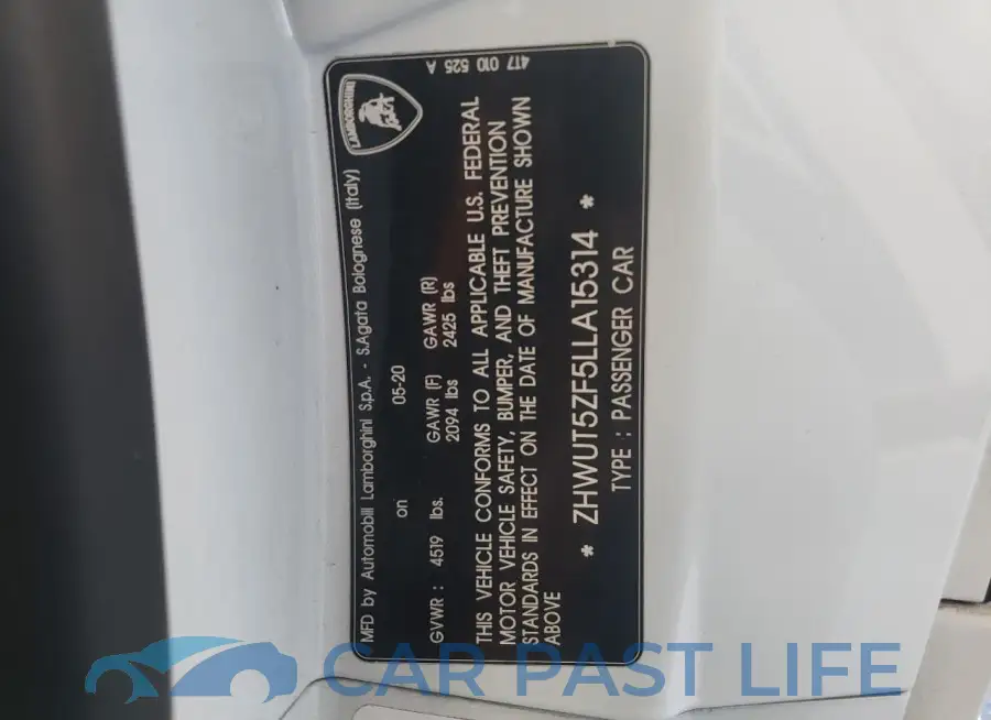 ZHWUT5ZF5LLA15314# 12