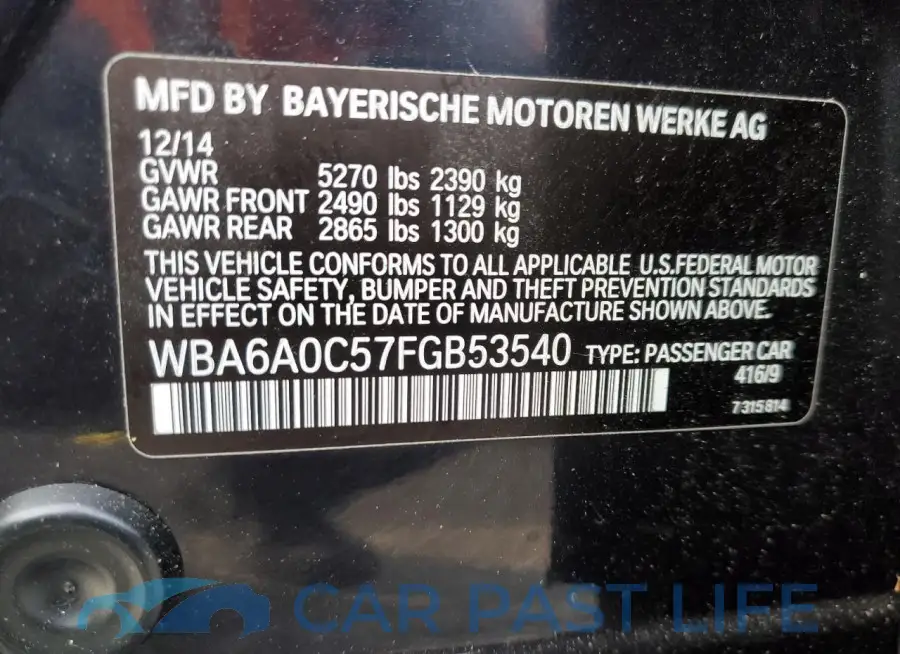 WBA6A0C57FGB53540# 12