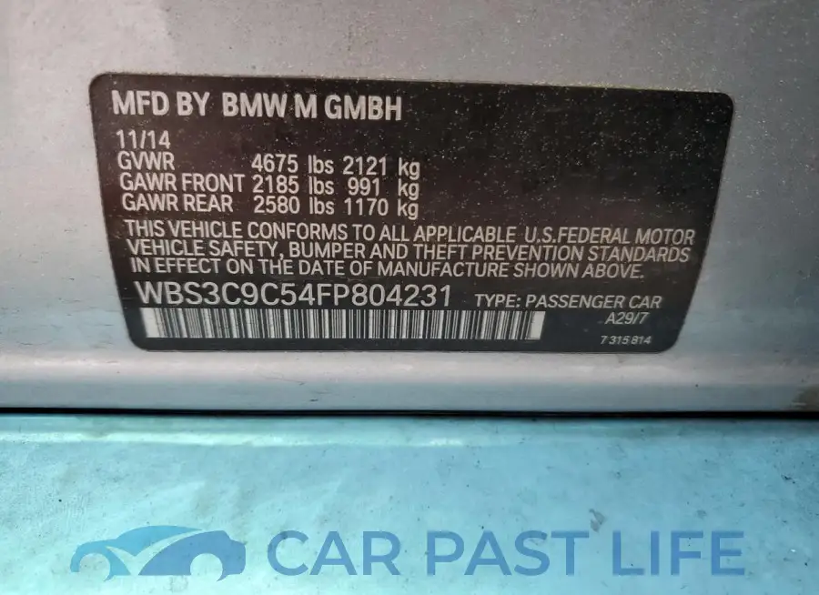 WBS3C9C54FP804231# 12