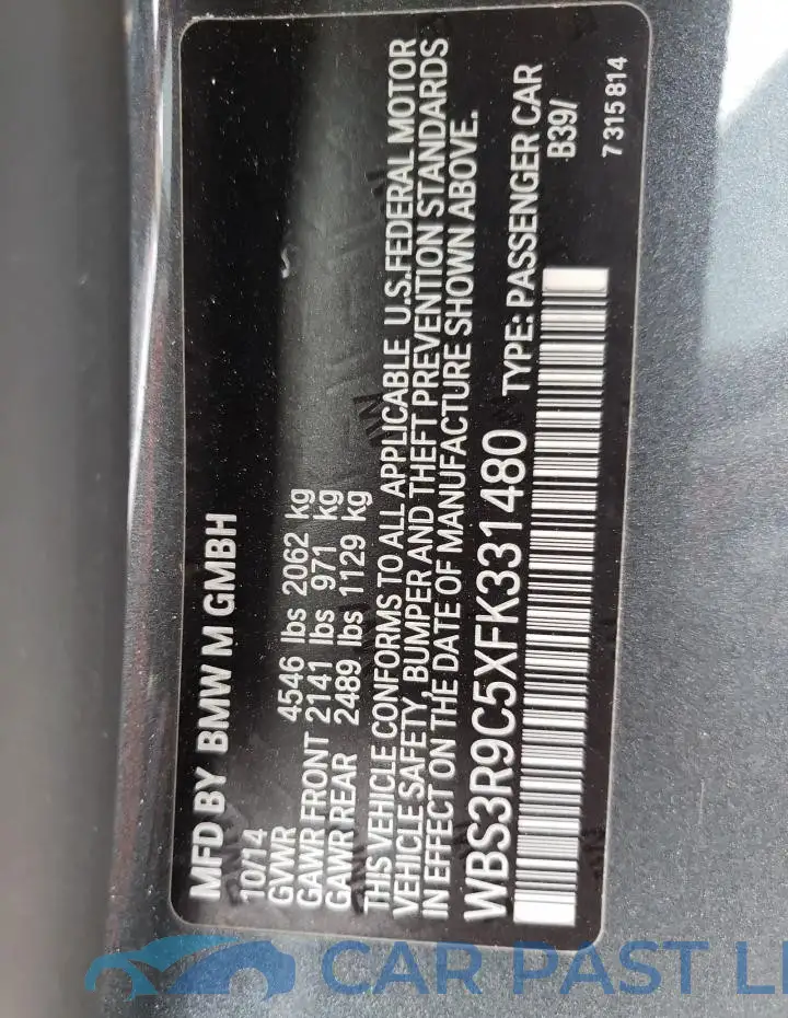 WBS3R9C5XFK331480# 13