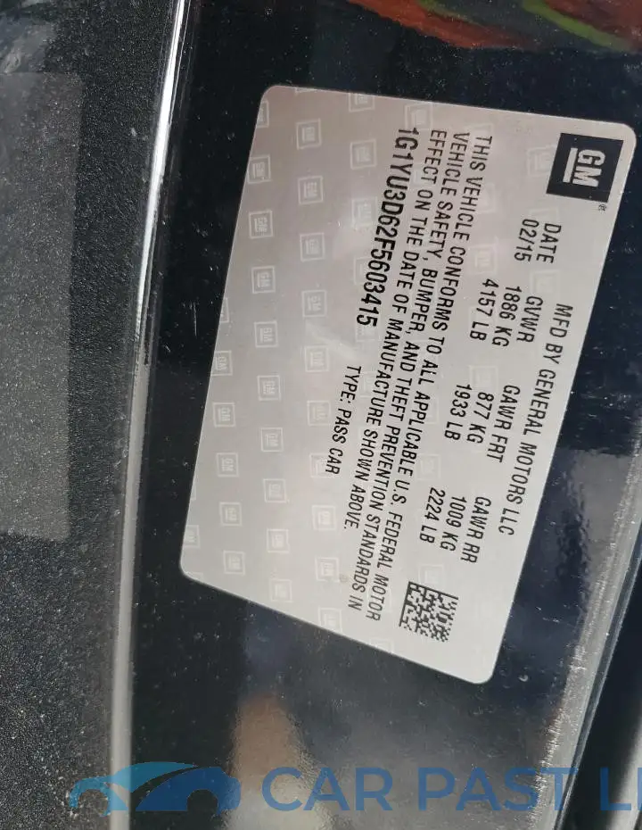 1G1YU3D62F5603415# 12