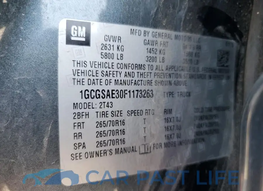 1GCGSAE30F1173263# 12