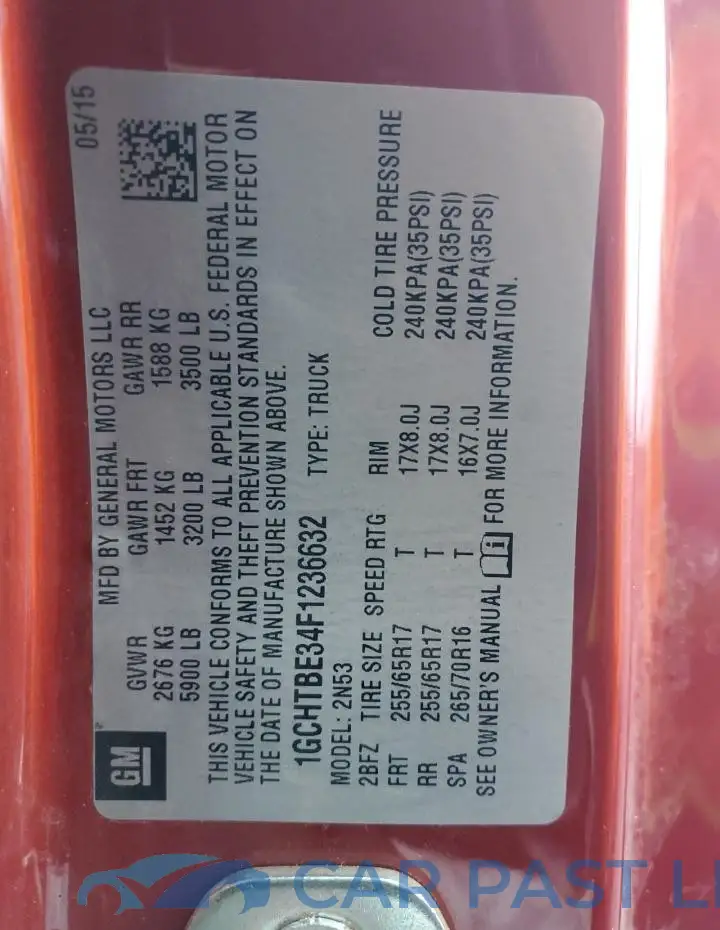 1GCHTBE34F1236632# 12